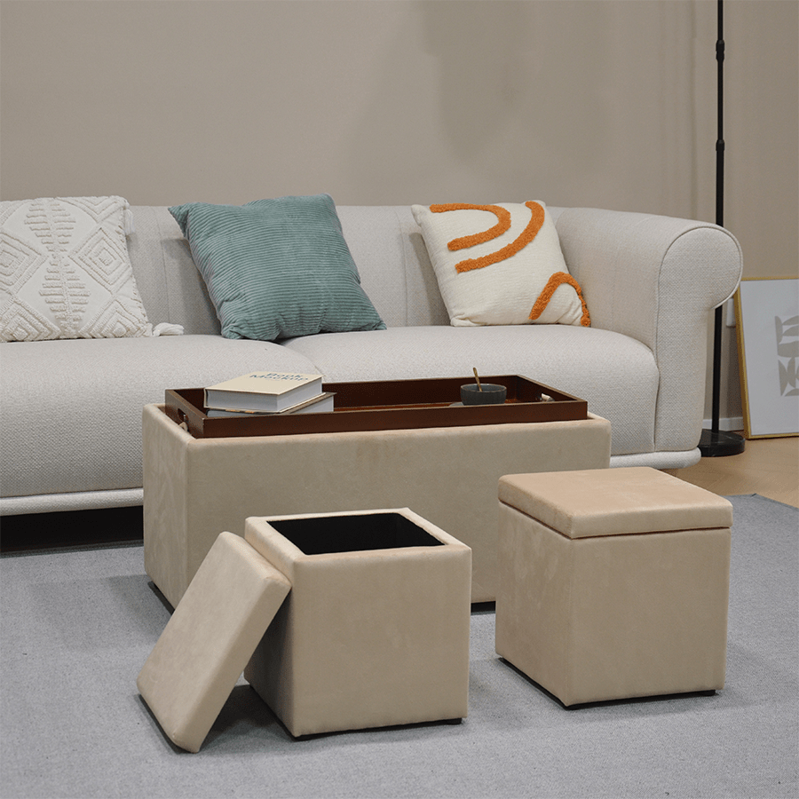 Nico Set of 3 Storage Bench with Ottoman Nico Set of 3 Storage Bench with Ottoman Mandaue Foam