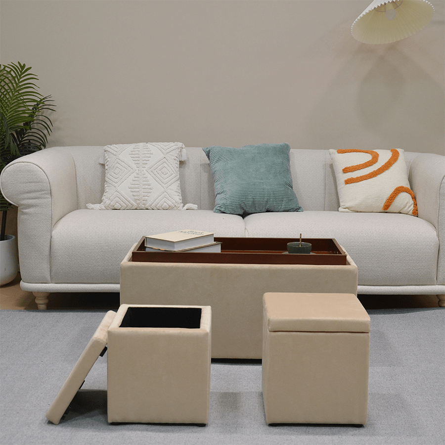 Nico Set of 3 Storage Bench with Ottoman Nico Set of 3 Storage Bench with Ottoman Mandaue Foam