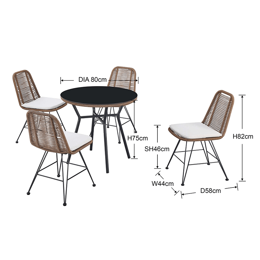 Penelope 4 Seater Dining Set