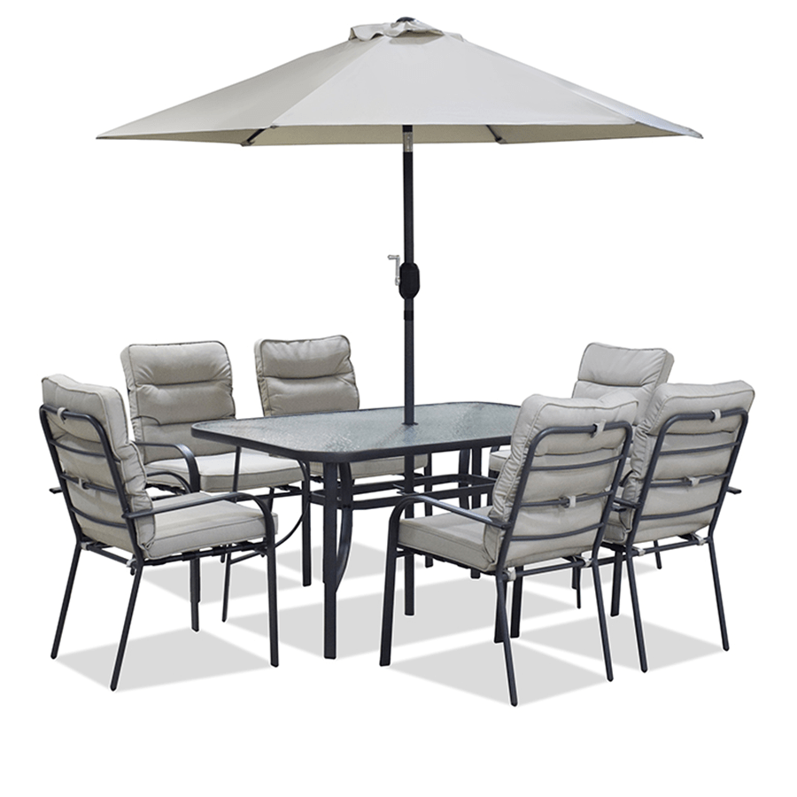 MORE PRIMROSE OPTIONS Primrose Outdoor 6 Seater Dining Primrose Outdoor 6 Seater Dining Gray Mandaue Foam