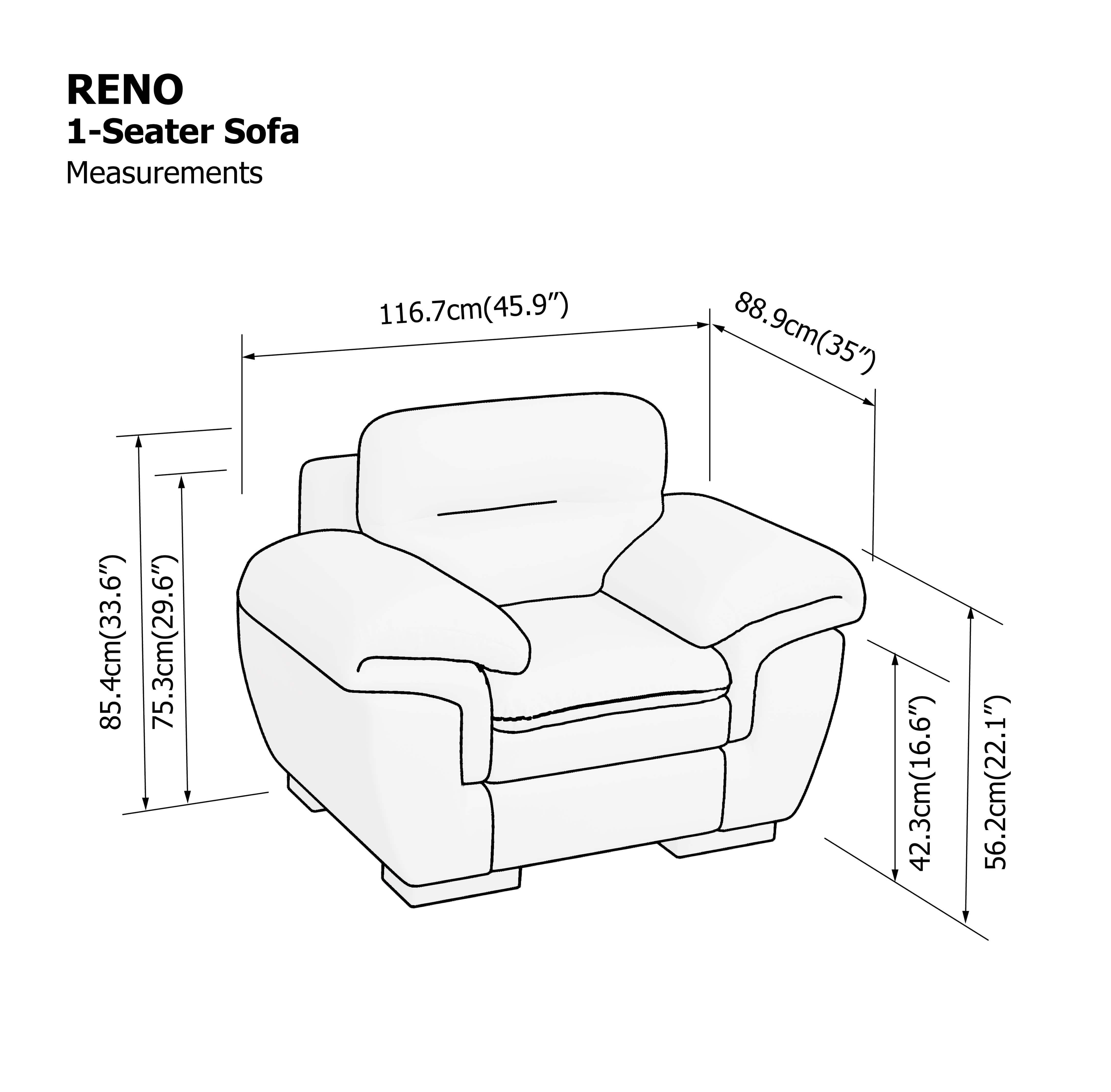 Reno 1 Seater Sofa