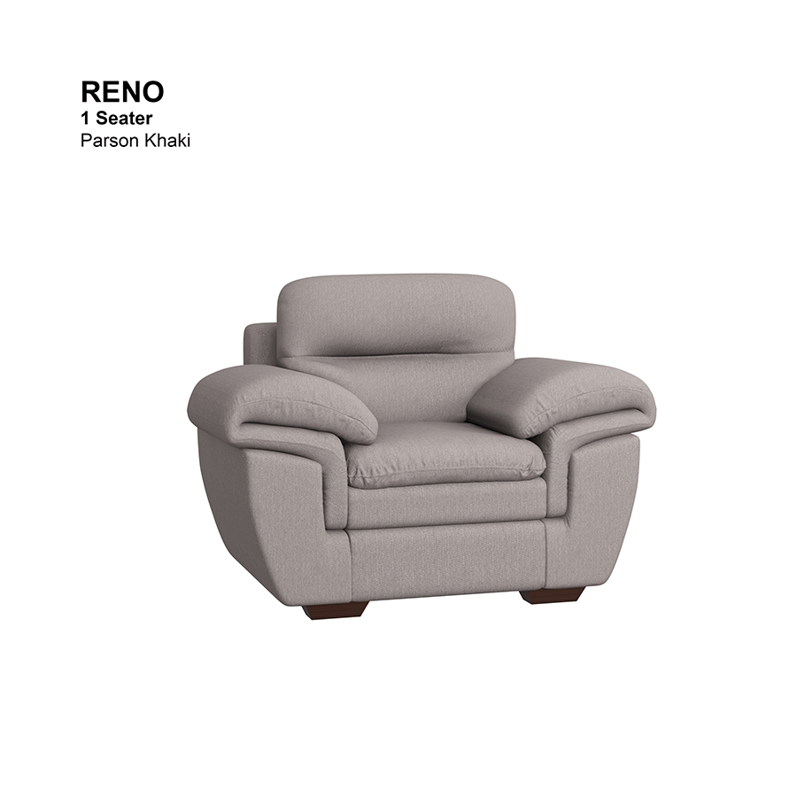 MORE RENO OPTIONS Reno 1 Seater Sofa Reno 1 Seater Sofa Fabric Parson Khaki Mandaue Foam