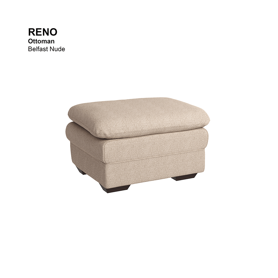 MORE RENO OPTIONS Reno Ottoman Reno Ottoman Fabric Belfast Nude Mandaue Foam