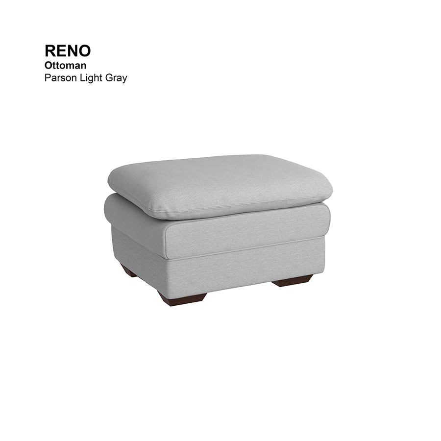 MORE RENO OPTIONS Reno Ottoman Reno Ottoman Fabric Parson Light Gray Mandaue Foam
