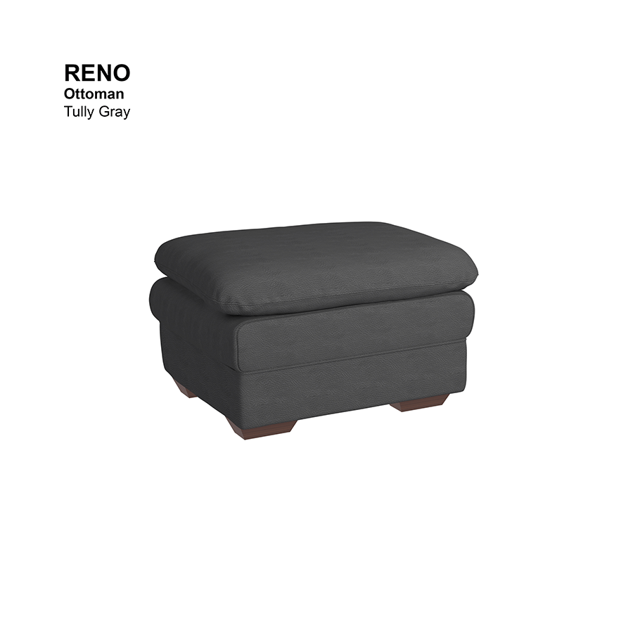 MORE RENO OPTIONS Reno Ottoman Reno Ottoman Leatherette Tully Gray Mandaue Foam