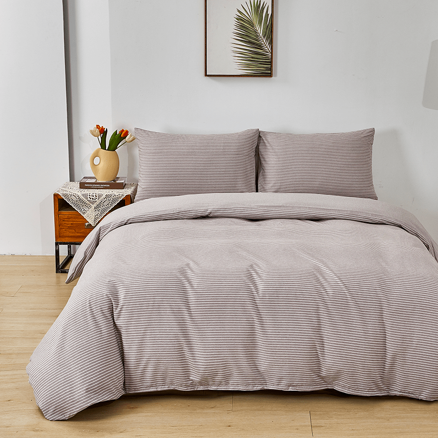 MORE STRIPE KHAKI LINEN OPTIONS Reversible Stripe Khaki Bed in A Bag Reversible Stripe Khaki Bed in A Bag Mandaue Foam