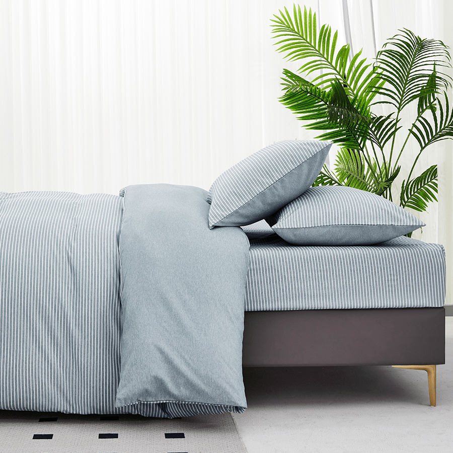 MORE STRIPE STARDEW LINEN OPTIONS Reversible Stripe Stardew 4pc Sheet Set Reversible Stripe Stardew 4pc Sheet Set Mandaue Foam
