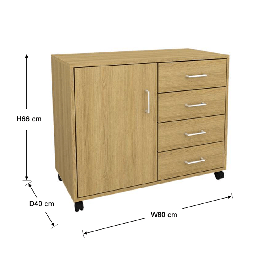 MORE RHYS OPTIONS Rhys Low 4 Drawer with Door Pedestal Rhys Low 4 Drawer with Door Pedestal Mandaue Foam