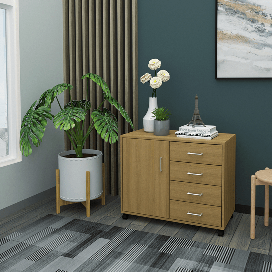 MORE RHYS OPTIONS Rhys Low 4 Drawer with Door Pedestal Rhys Low 4 Drawer with Door Pedestal Mandaue Foam