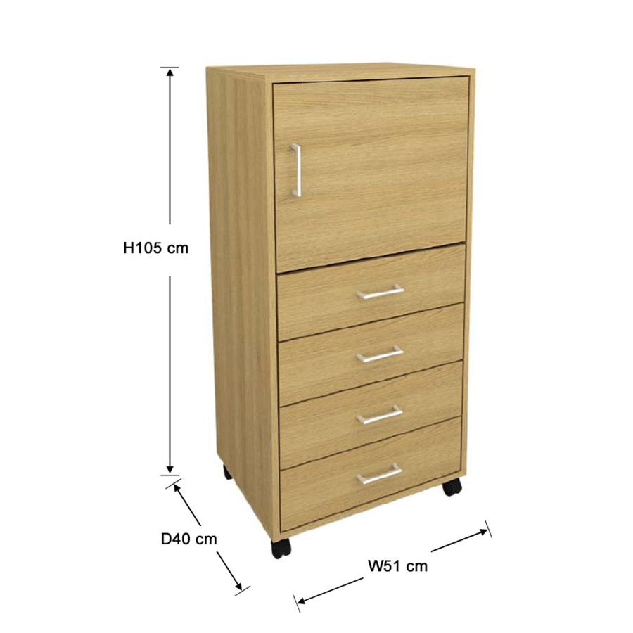 MORE RHYS OPTIONS Rhys Tall 4 Drawer with Door Pedestal Rhys Tall 4 Drawer with Door Pedestal Mandaue Foam