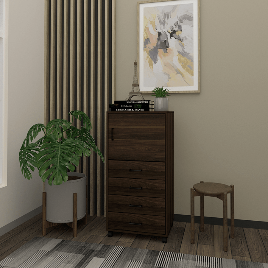 MORE RHYS OPTIONS Rhys Tall 4 Drawer with Door Pedestal Rhys Tall 4 Drawer with Door Pedestal Mandaue Foam