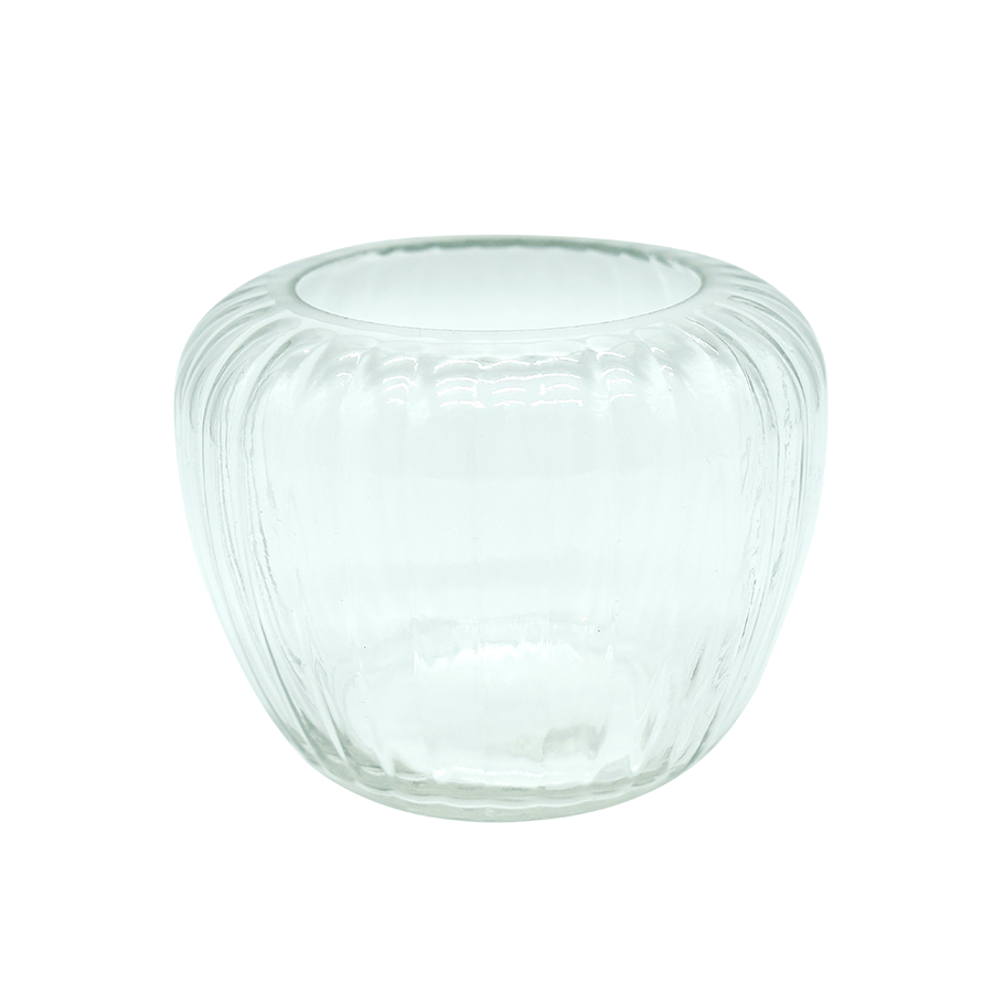 Ribbed Clear Glass Vase Ribbed Clear Glass Vase 11 cm Mandaue Foam