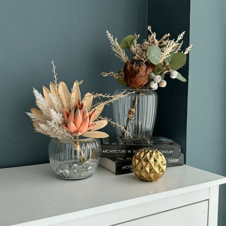 Ribbed Clear Glass Vase Ribbed Clear Glass Vase Mandaue Foam