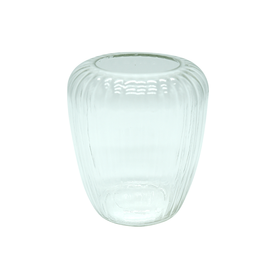 Ribbed Clear Glass Vase Ribbed Clear Glass Vase 18 cm Mandaue Foam