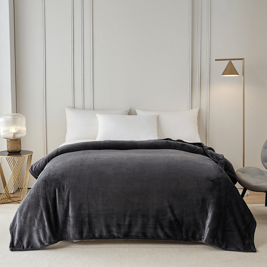 Rion Plain Bedspread - Charcoal