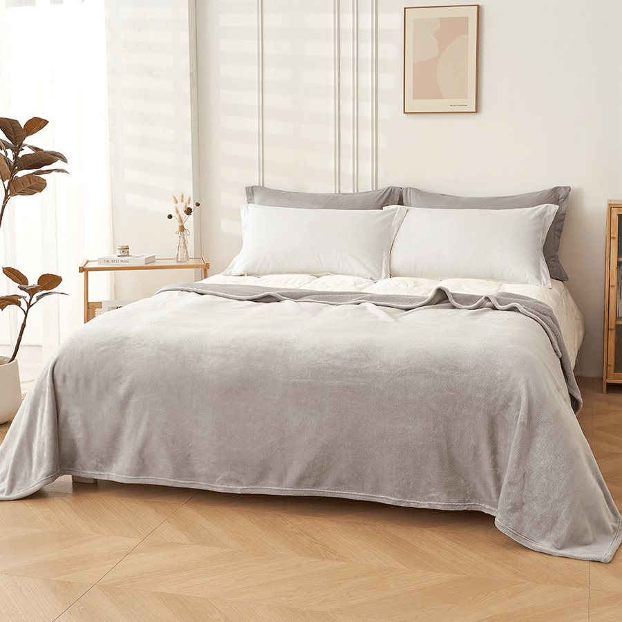 MORE RION OPTIONS Rion Plain Bedspread - Gray Rion Plain Bedspread - Gray Mandaue Foam