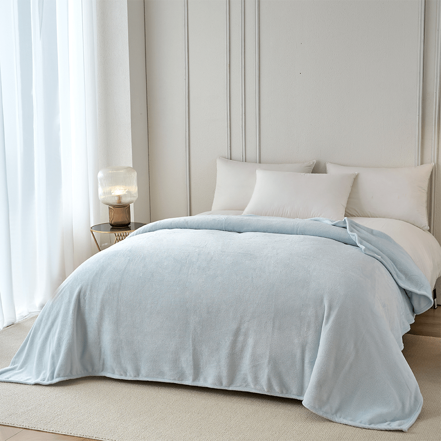 Rion Plain Bedspread - Light Blue