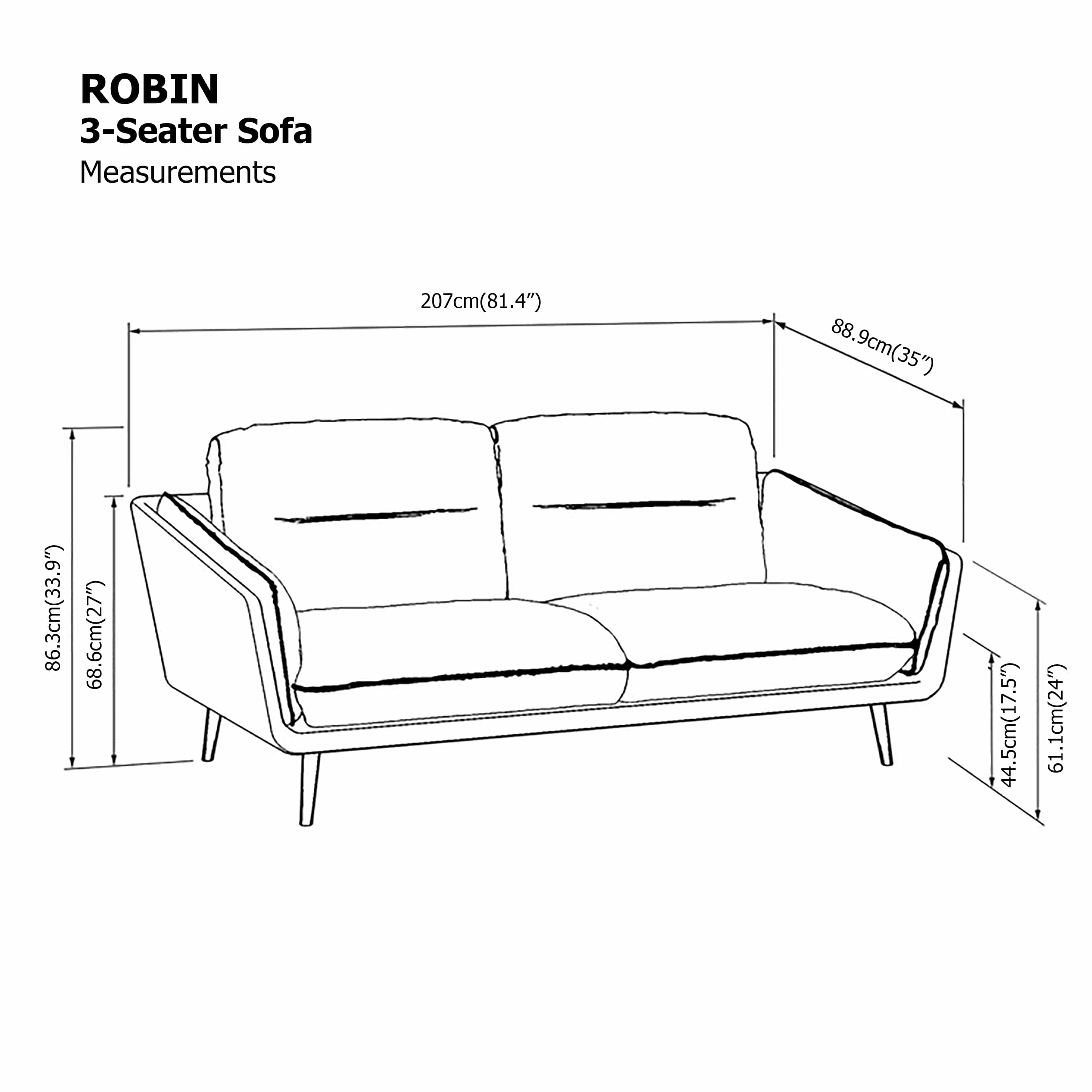 Robin 3 Seater Sofa