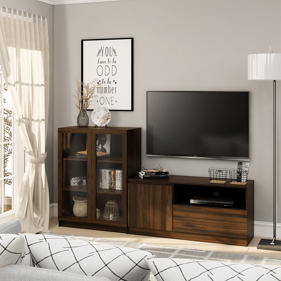 MORE RUSSEL OPTIONS Russel 80 cm Low Glass Cabinet Russel 80 cm Low Glass Cabinet Mandaue Foam
