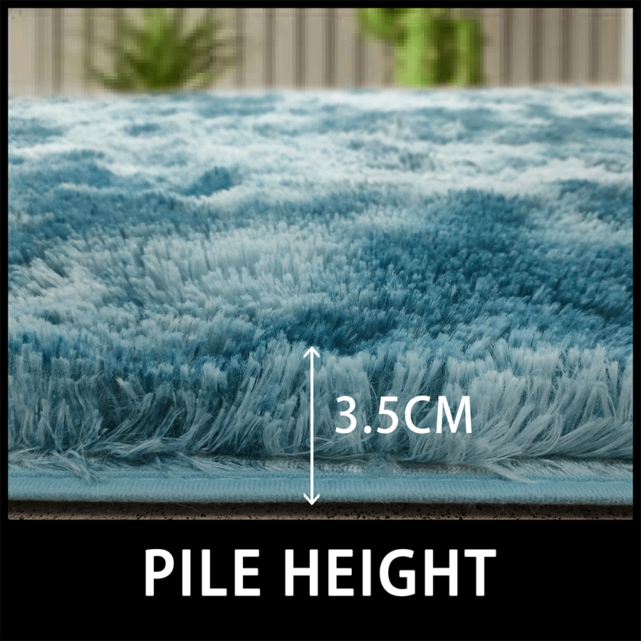 MORE SARI OPTIONS Sari Peacock Blue Plush Rug Sari Peacock Blue Plush Rug 120x180 cm Mandaue Foam