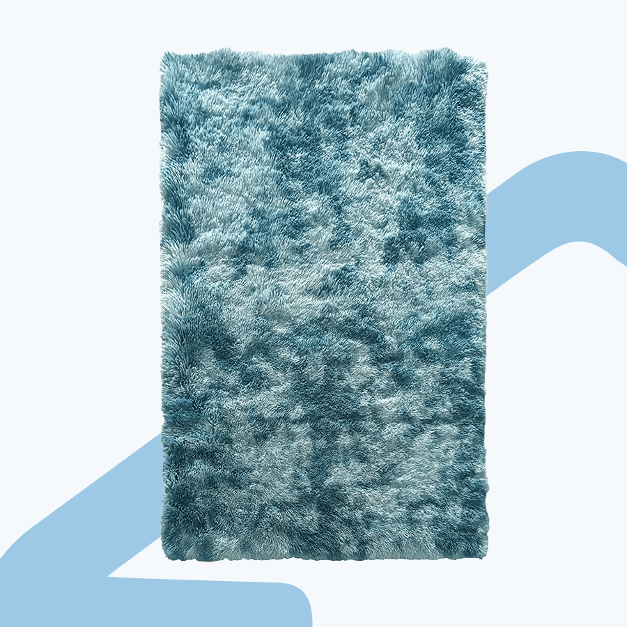 Sari Peacock Blue Plush Rug