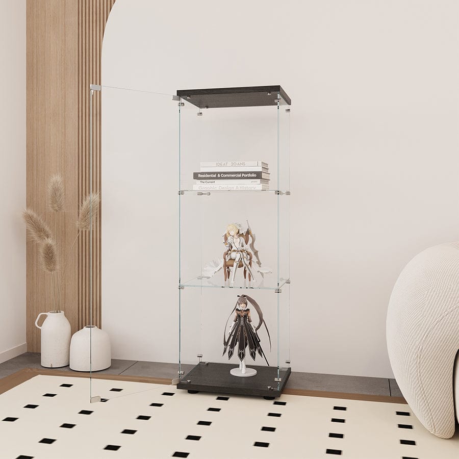 Serris 3 Tier 1 Door Glass Cabinet