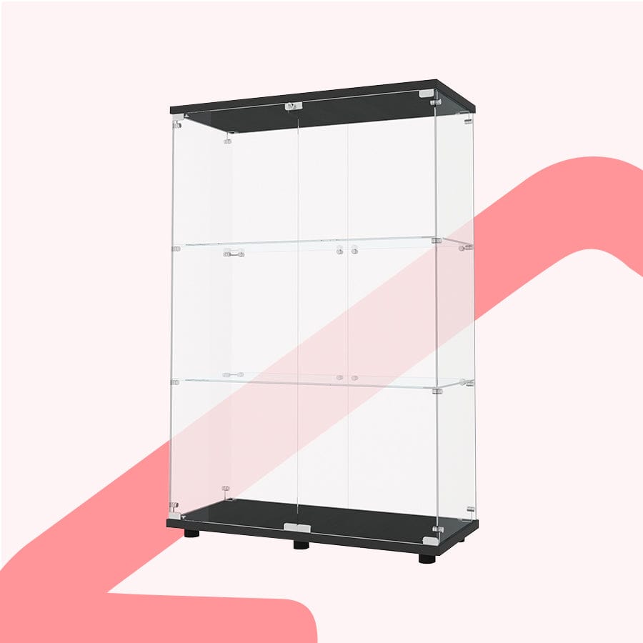 Serris 3 Tier 2 Door Glass Cabinet
