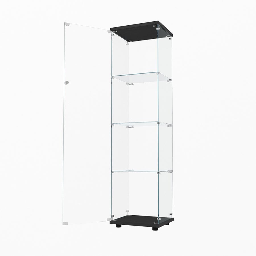 Serris 4 Tier 1 Door Glass Cabinet