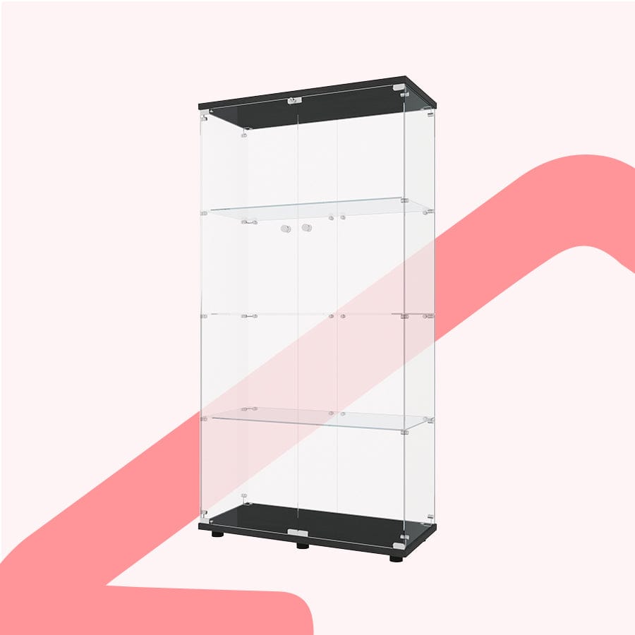 Serris 4 Tier 2 Door Glass Cabinet