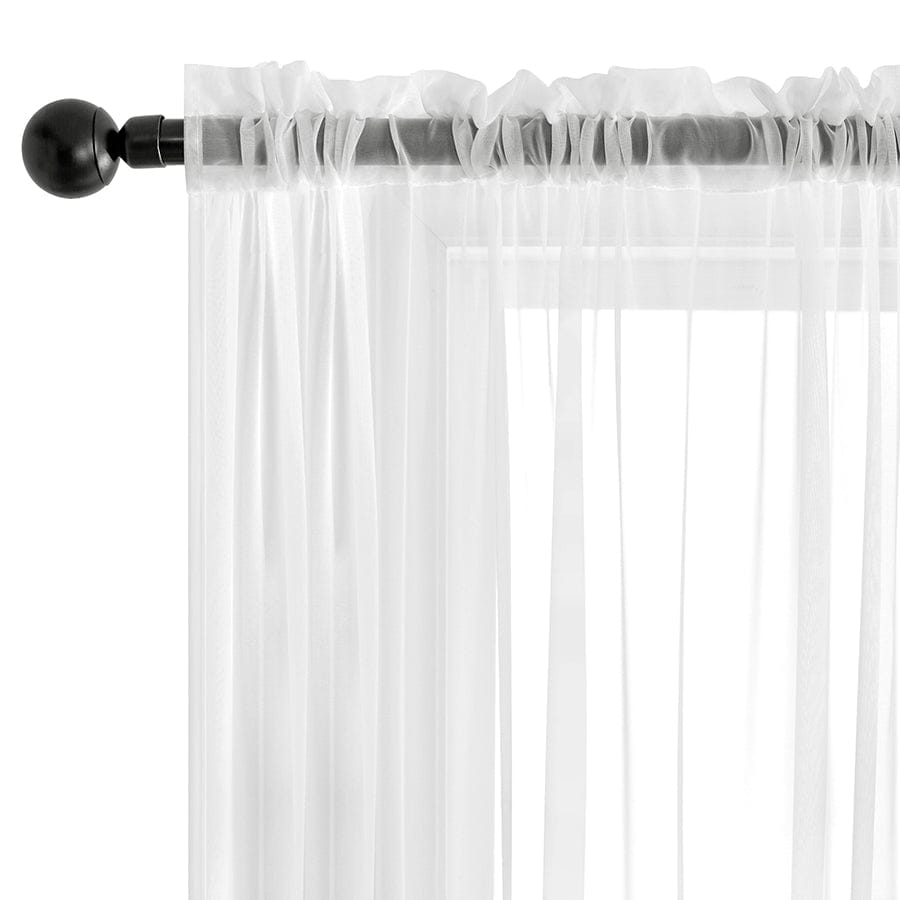 Sol White Sheer Set of 2 Curtains