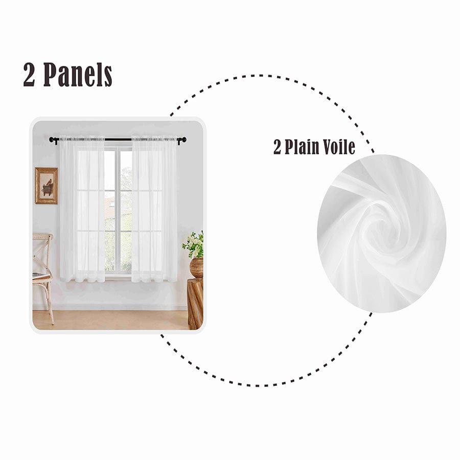 Sol White Sheer Set of 2 Curtains