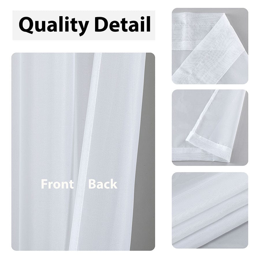Sol White Sheer Set of 2 Curtains