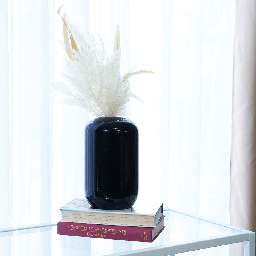 Sophie Black Glass Vase 23cm Sophie Black Glass Vase 23cm Mandaue Foam