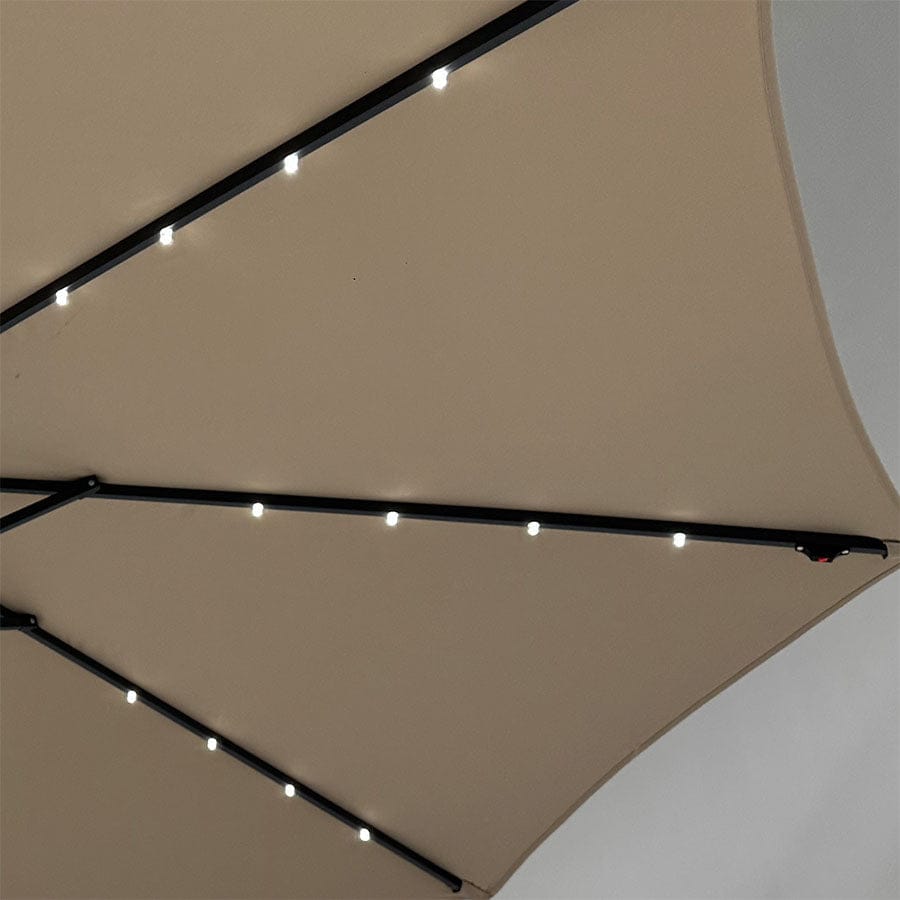 Sunny 3m Hanging Umbrella W/ Light -Taupe