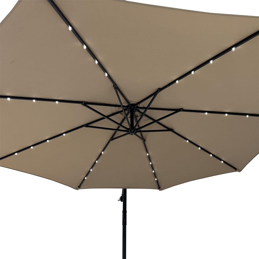 Sunny 3m Hanging Umbrella W/ Light -Taupe