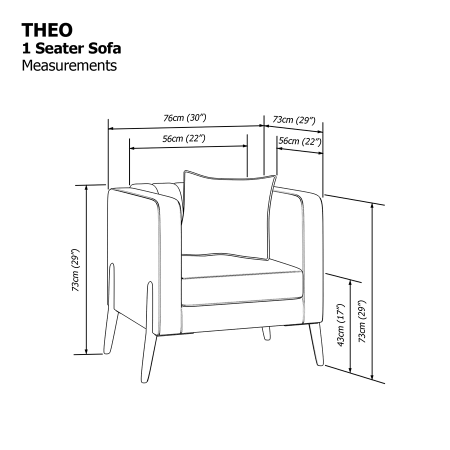 MORE THEO OPTIONS Theo 1 Seater Sofa Theo 1 Seater Sofa Mandaue Foam