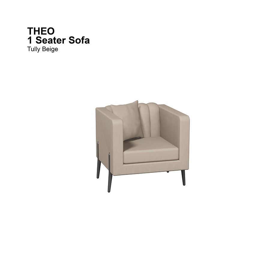 MORE THEO OPTIONS Theo 1 Seater Sofa Theo 1 Seater Sofa Leatherette Tully Beige Mandaue Foam