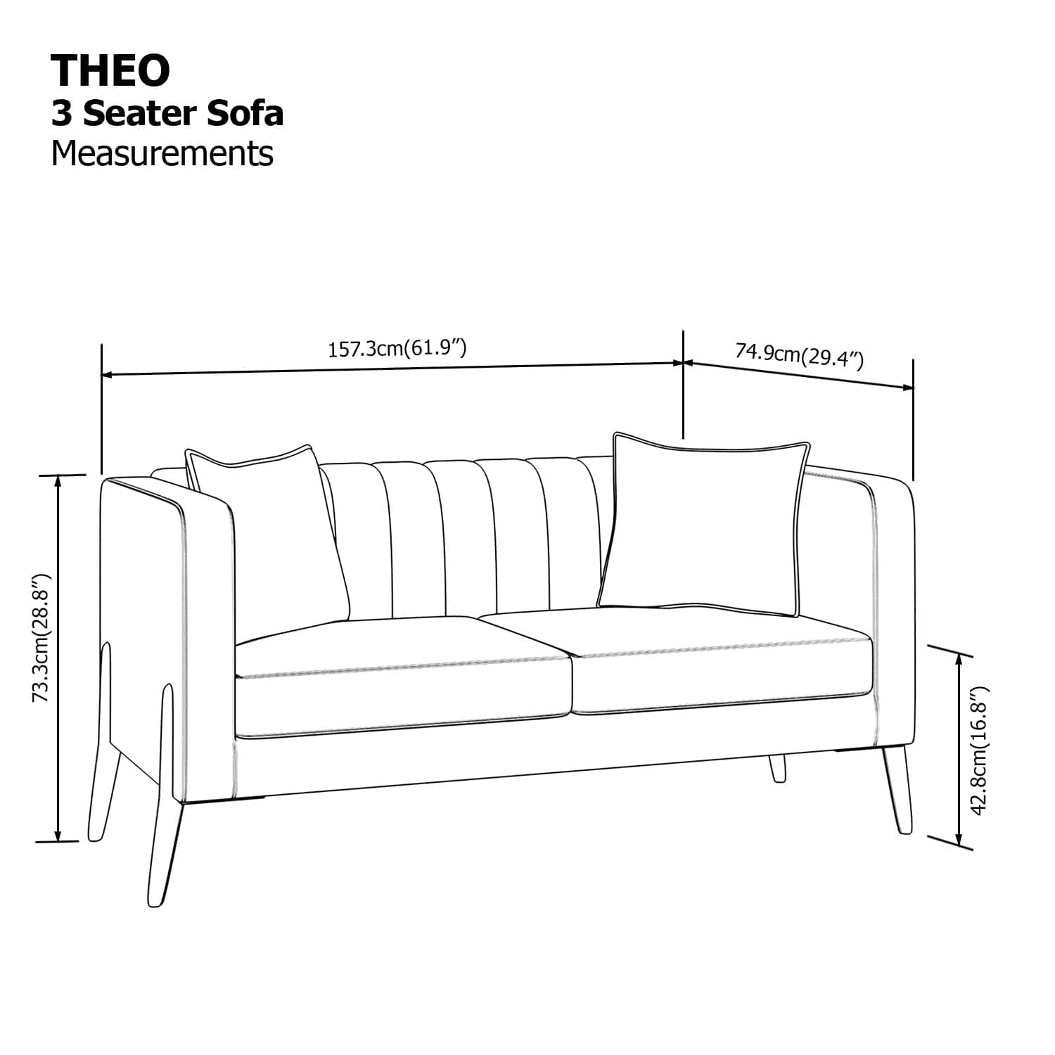 Theo 3 Seater Sofa