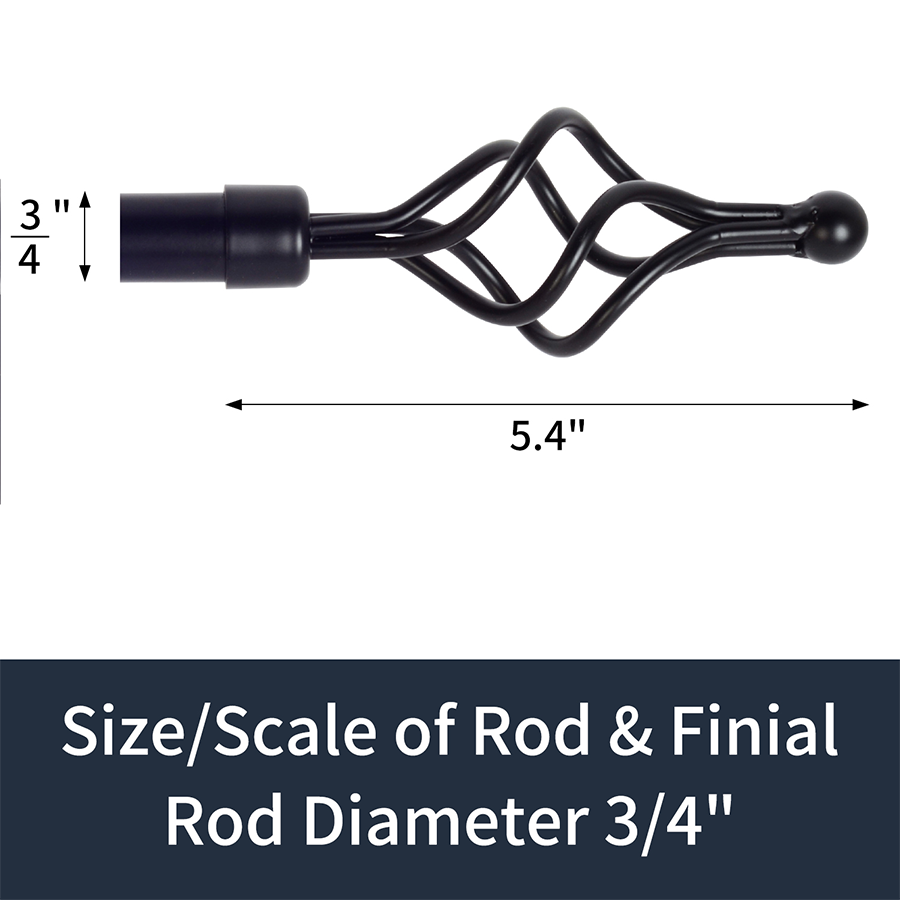 Thia Heavy-duty Black Curtain Rod