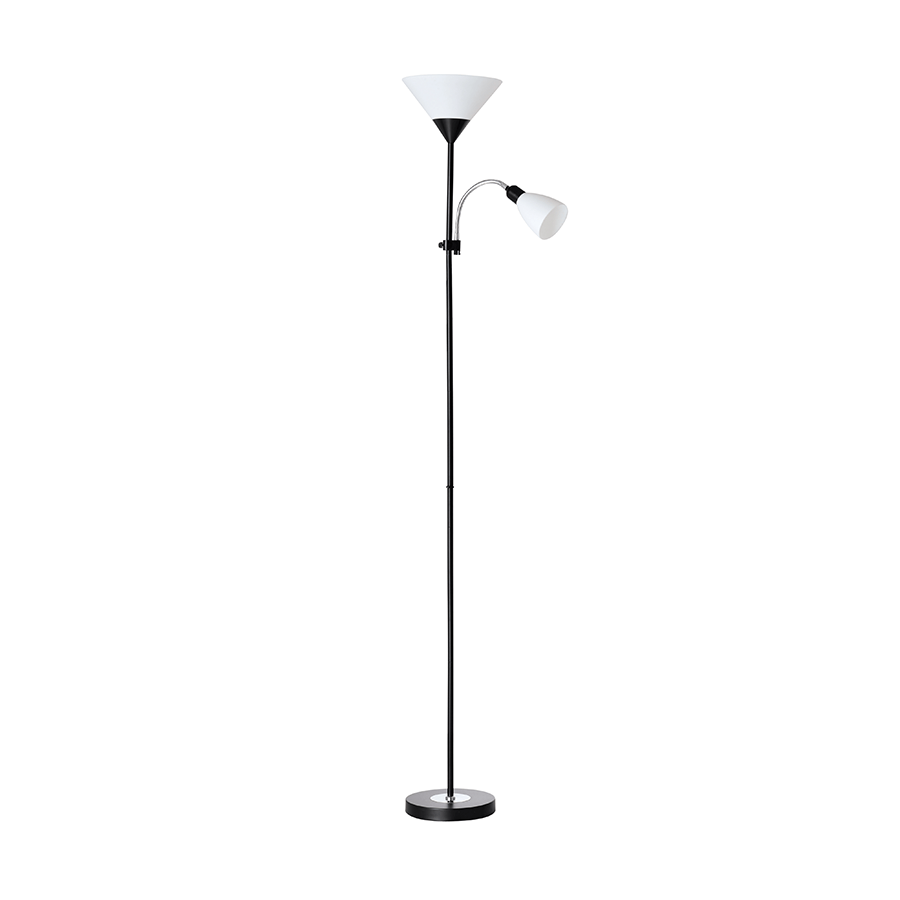 Torchiere Floor Lamp with Reading Lamp Torchiere Floor Lamp with Reading Lamp Black Mandaue Foam