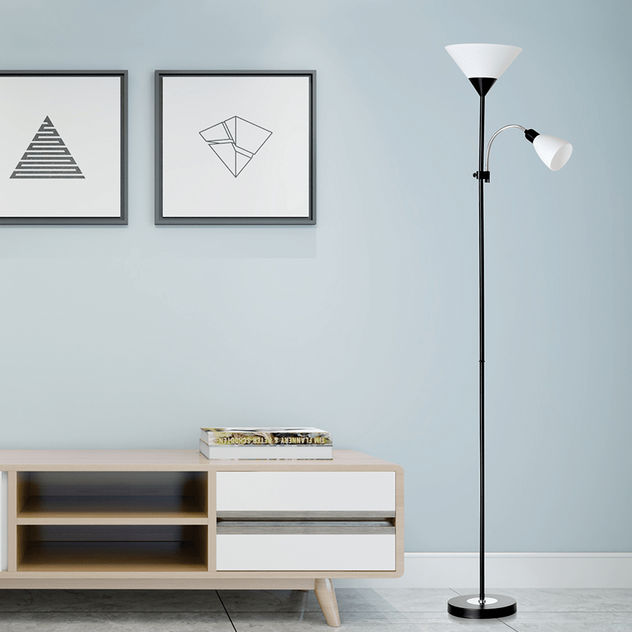 Torchiere Floor Lamp with Reading Lamp Torchiere Floor Lamp with Reading Lamp Black Mandaue Foam