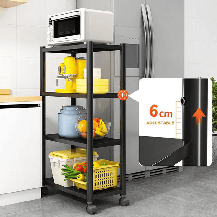 Mandaue Steel Rack Trion 4 Tier Shelving Rack with Wheels