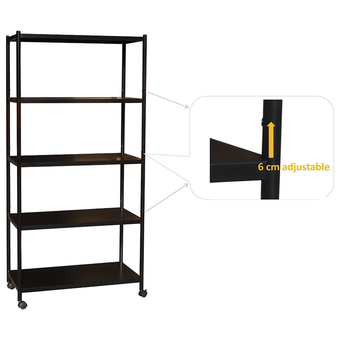 Trion 5 Tier Shelving Rack with Wheels
