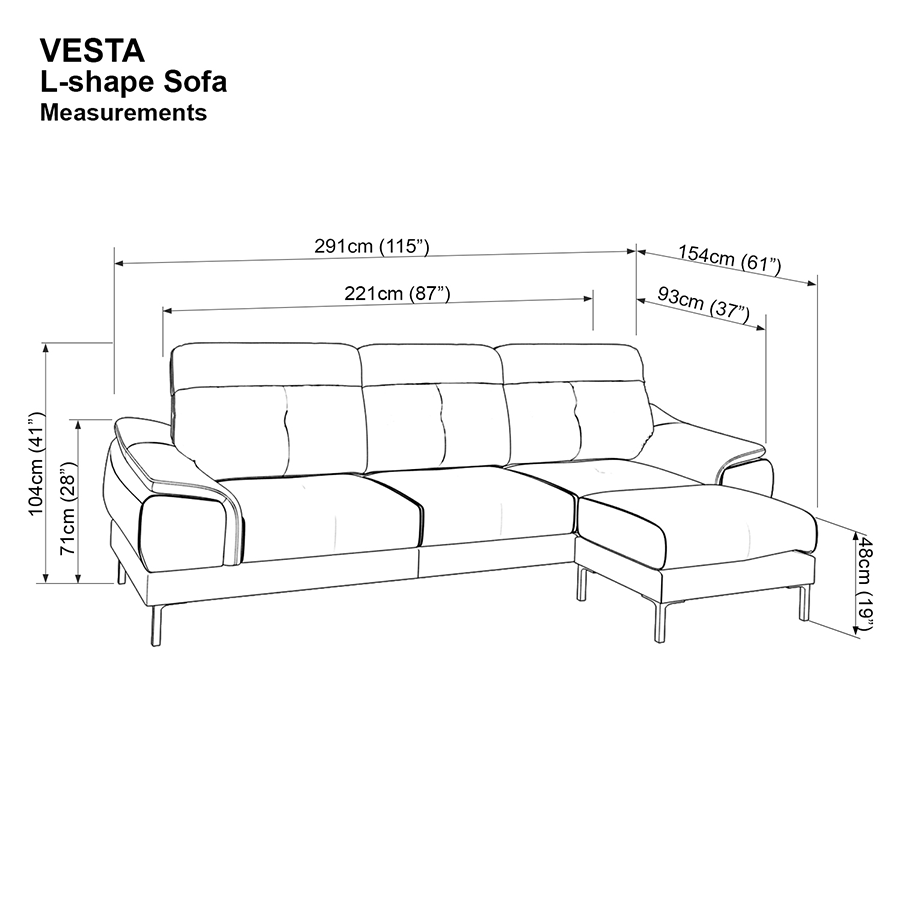 MORE VESTA OPTIONS Vesta L-Shape Sofa Vesta L-Shape Sofa Mandaue Foam
