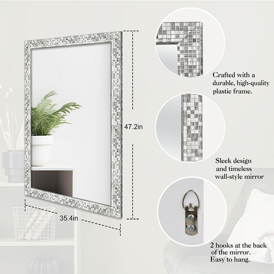 Jiri Silver Framed Mirror 90x120cm