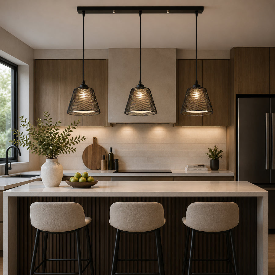 Theis Metal Modern Light Fixture - 3 Shades