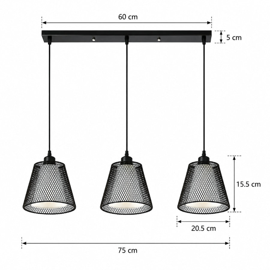 Theis Metal Modern Light Fixture - 3 Shades