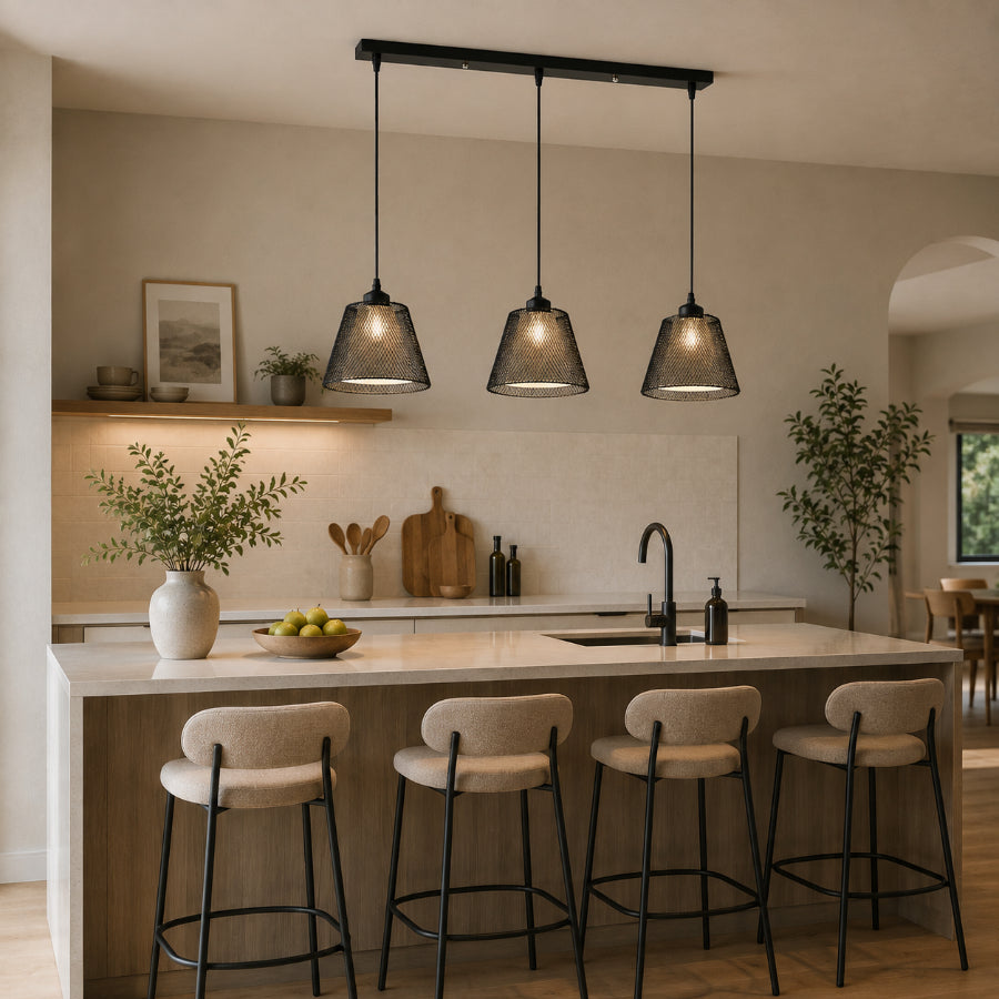 Theis Metal Modern Light Fixture - 3 Shades