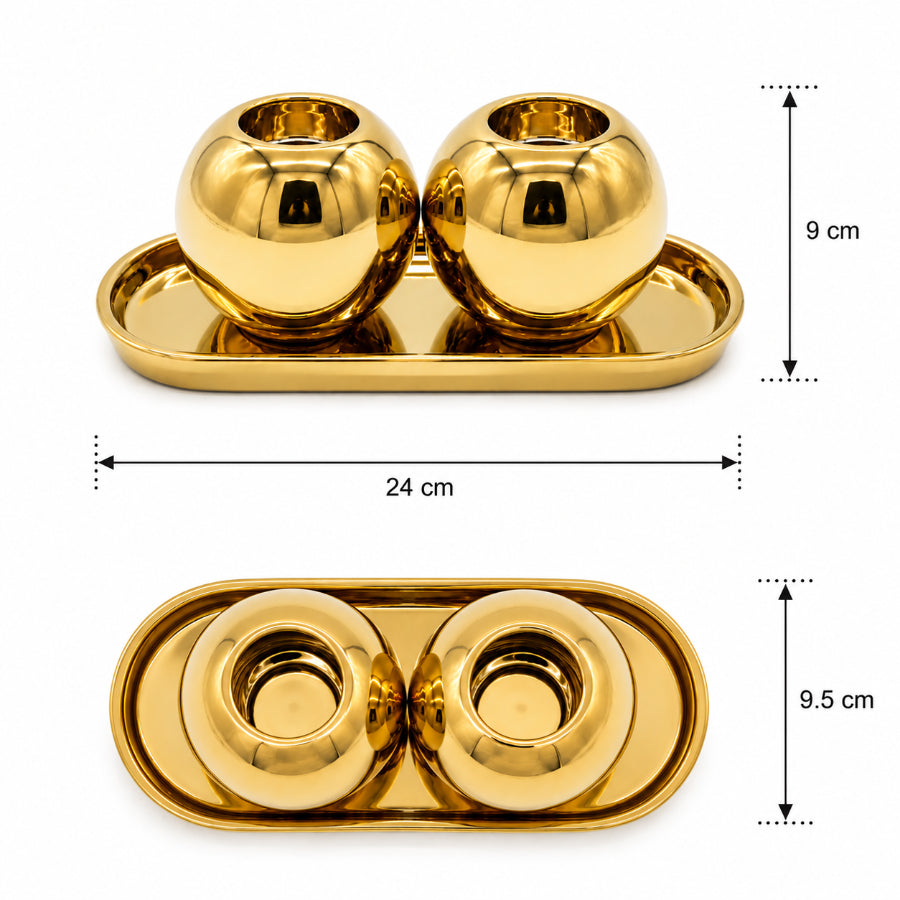 Orbit Dou Candle Holder Set