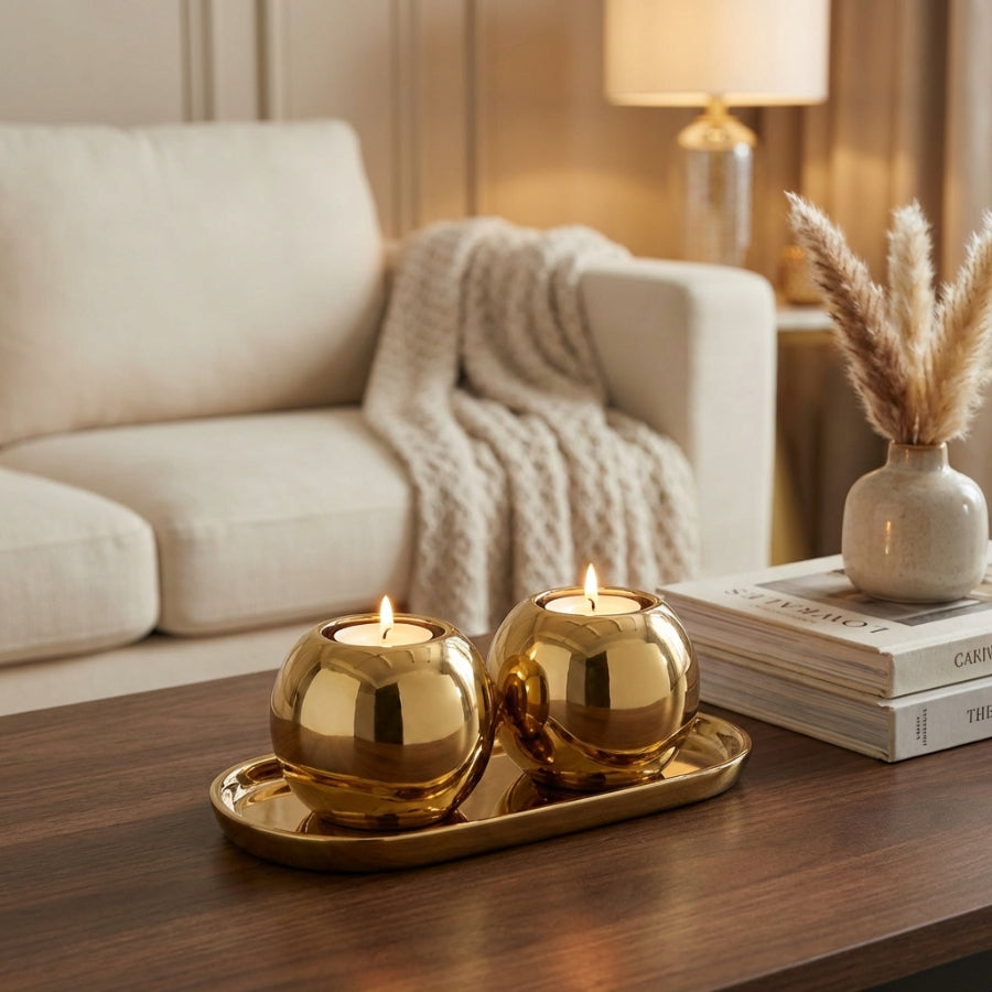 Orbit Dou Candle Holder Set